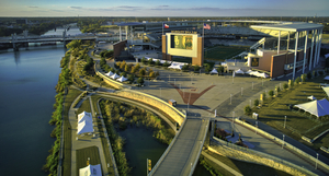 McLane Stadium Sunset Acrylic version 1