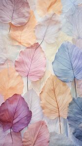 Pastel Harmony: Translucent Leaves Composition