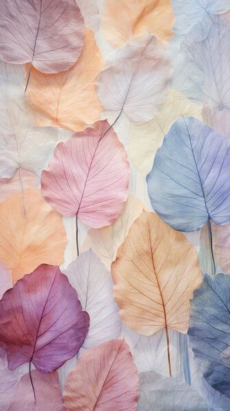 Pastel Harmony: Translucent Leaves Composition by I R