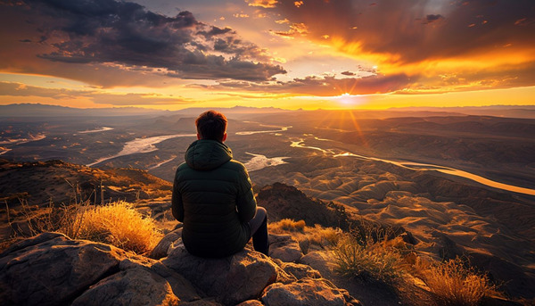 Solitude at Sunset - A Breathtaking Landscape by I R