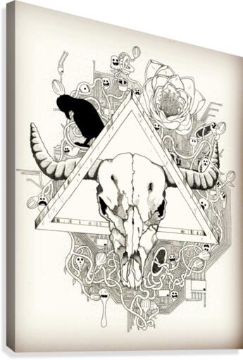 Infested skull - White version Canvas Print
