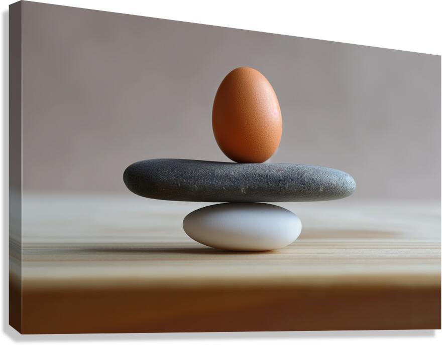 yakynuka Concept about balance and strength egg a Canvas Print
