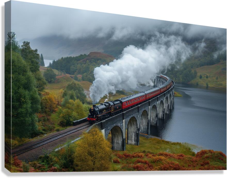 yakynuka Jacobite Express steam train crossing th Canvas Print