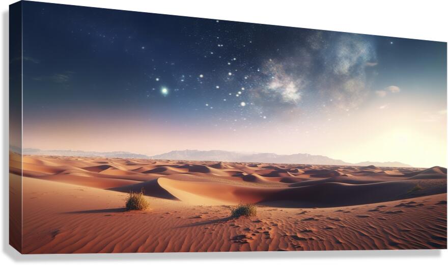 irene yakynuka desert landscape of dunes with sta Canvas Print