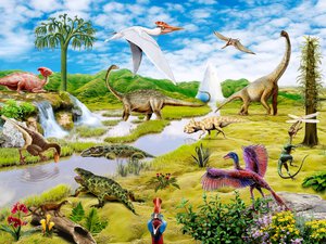 Picture with Dinosaurs puzzle for home decor gift for boy friend