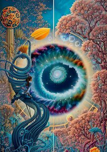 Abstract painting A glimpse into space.  