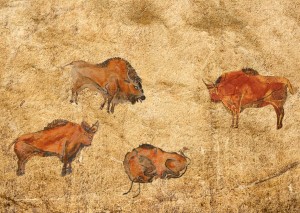 Rock cave paintings. Ancient painting. The first pictures of my ancestors. 