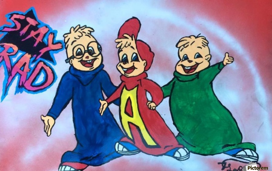 Stay Rad Alvin The Chipmunks by Anthony Alexander Lopez Wall Art