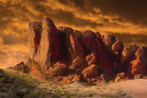 Crumbling Sandstone Monolith Indian Point Sunset