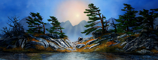 WINDBLOWN PINES P Print