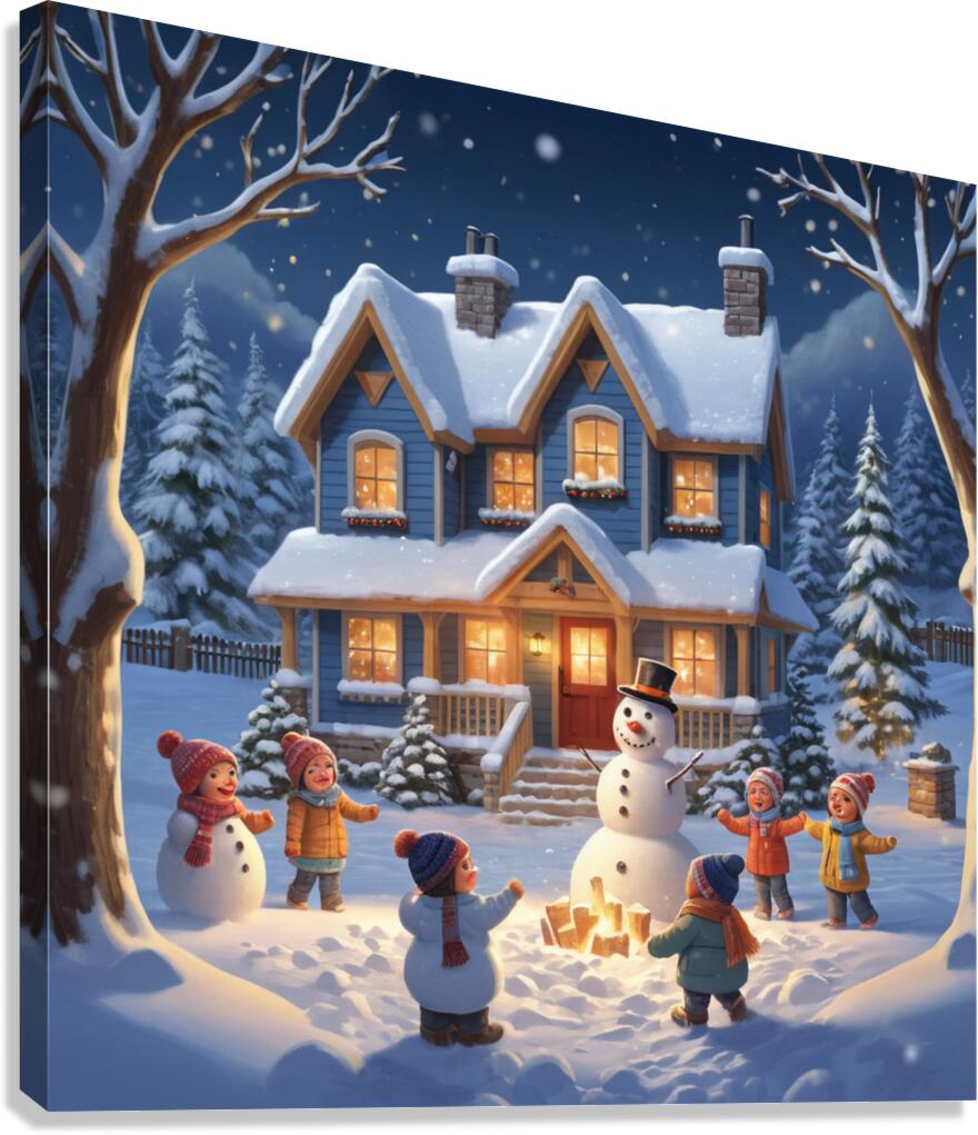  Snowman Fun  Canvas Print