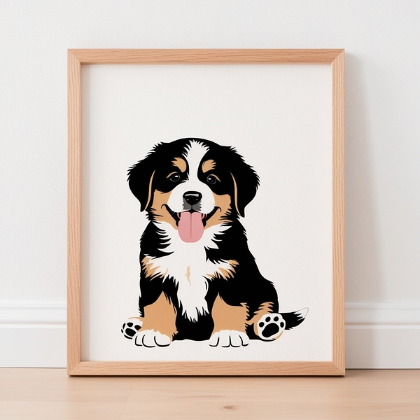 Heartwarming Paws: Modern Pet Art for Your Space Print