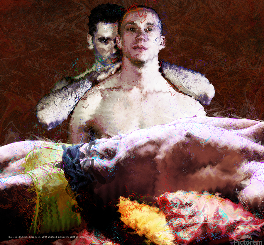 THREESOME IN A SMOKE FILLED ROOM by Stephen Belliveau Wall Art