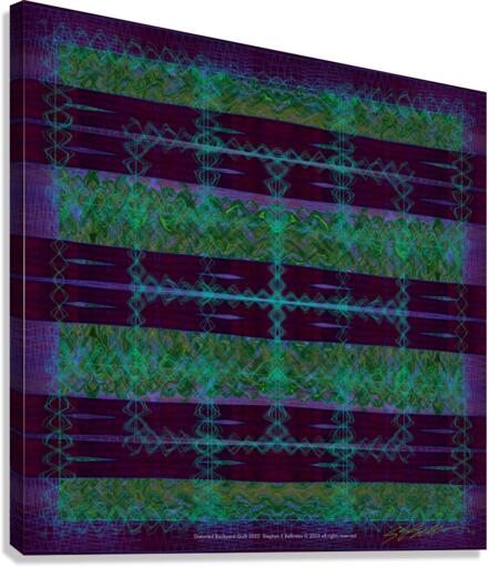 DISTORTED BACKYARD QUILT Canvas Print