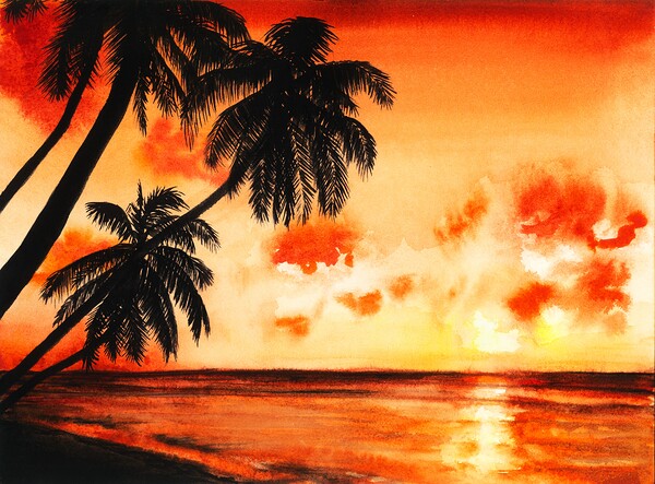 Ocean sunset Print