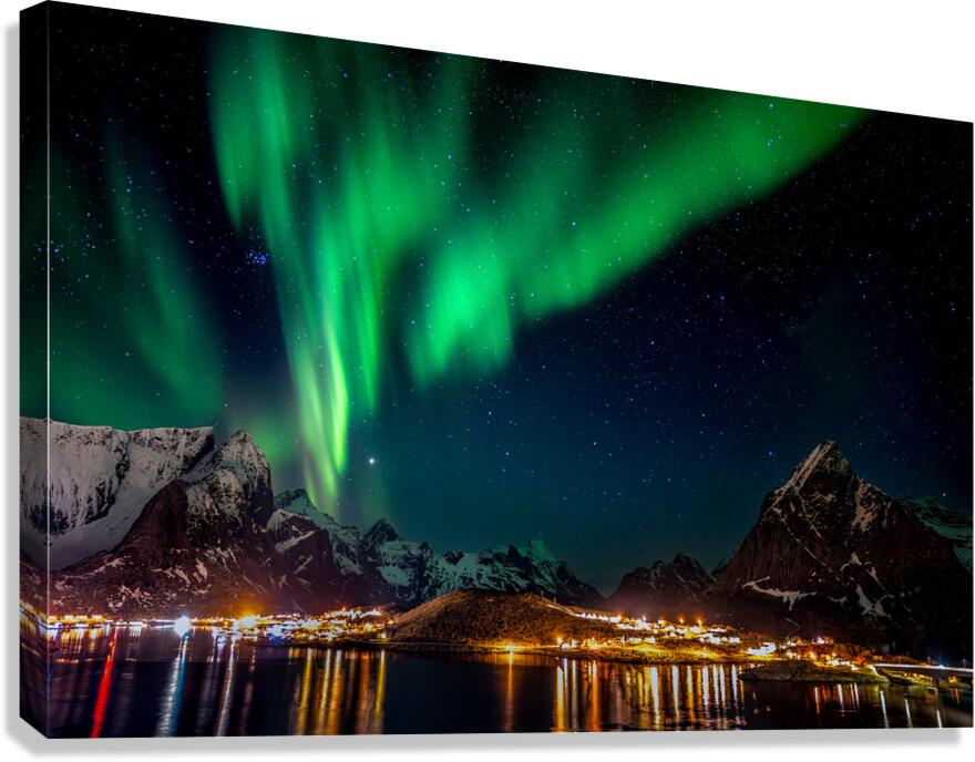 Northern Lights over Reine 2  Canvas Print