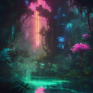A neon-lit jungle 1