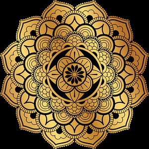 Gold mandala Motif Pattern retro