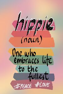 Hippie noun boho dom love pastel peace pop art re