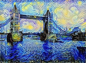 bridge starry night swirl london van gogh