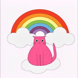 cat rainbow cute