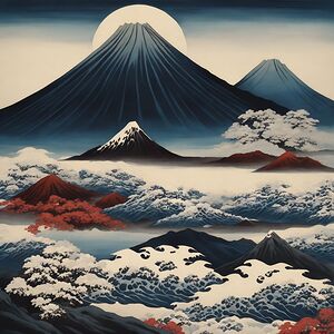 hokusai moutains japan
