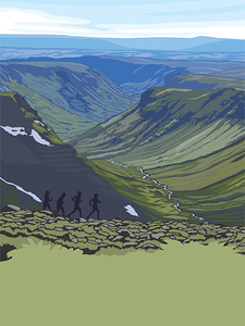 oregon travel poster landscape