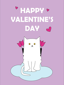 valentine heart cat happy valentines day