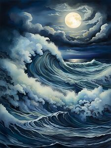 waves storm sea art