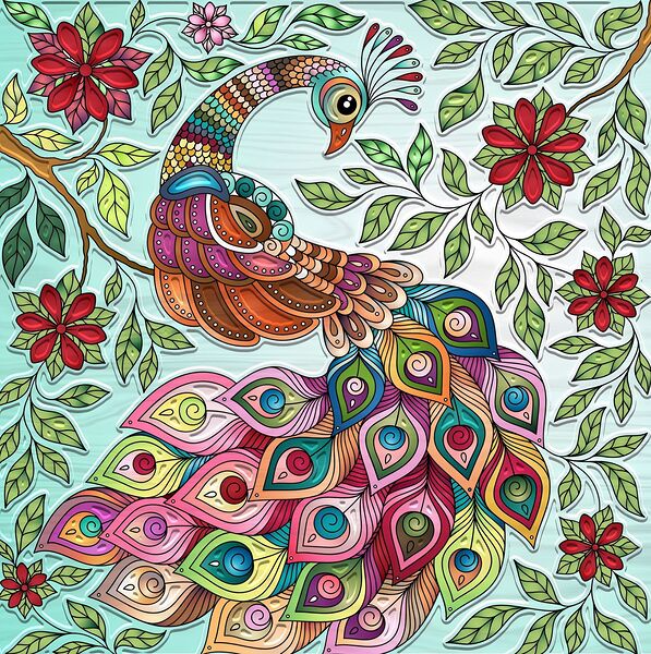 Peacock colours Print