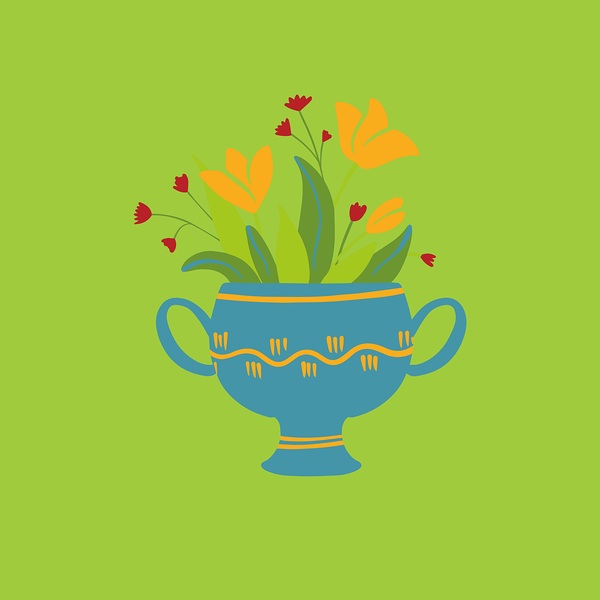 flowers pot vase plant bloom Print