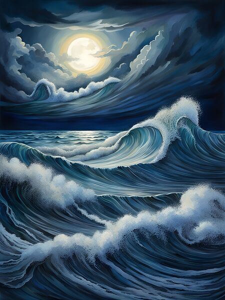 waves storm sea Print