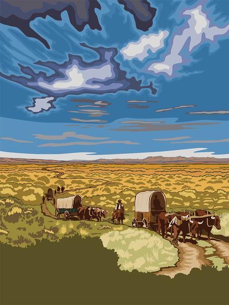 wyoming travel poster landscape Print