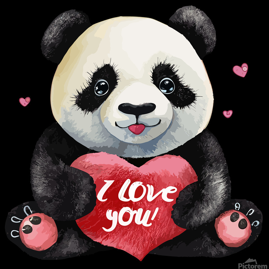 panda heart bear animal cute par Ravendr4