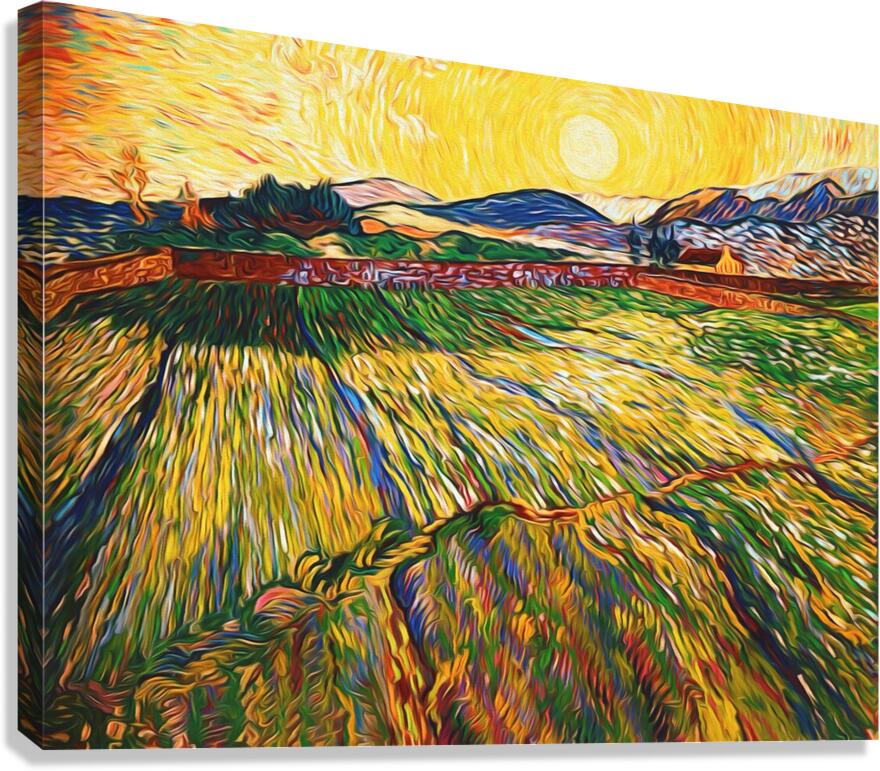 trees countryside painting Canvas Print