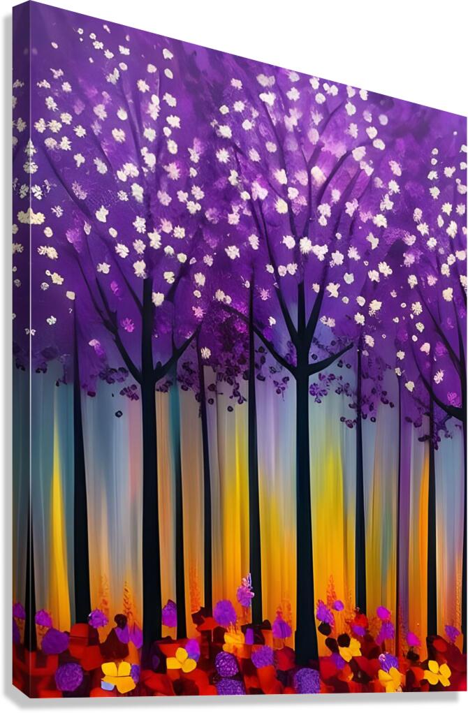 trees painting forest Canvas Print