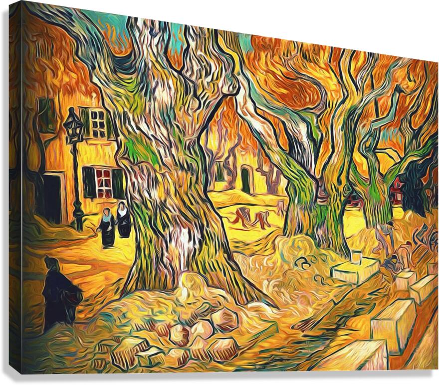 trees painting vincent van gogh art Canvas Print