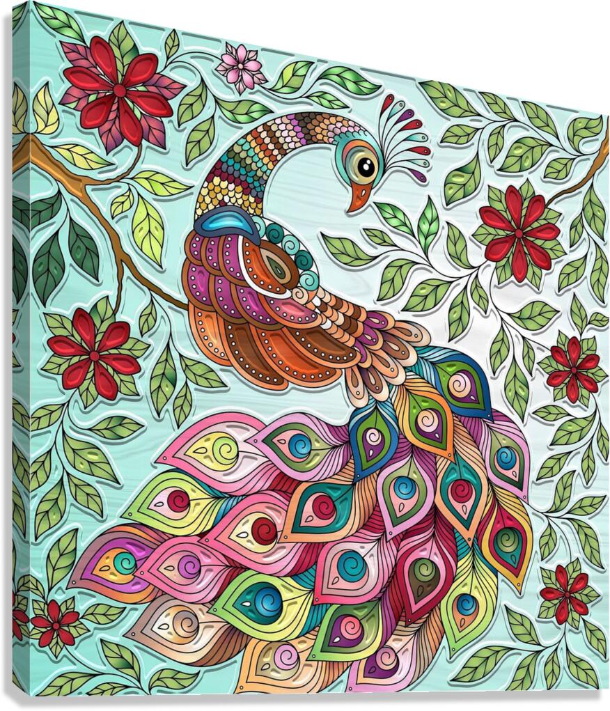Peacock colours Canvas Print