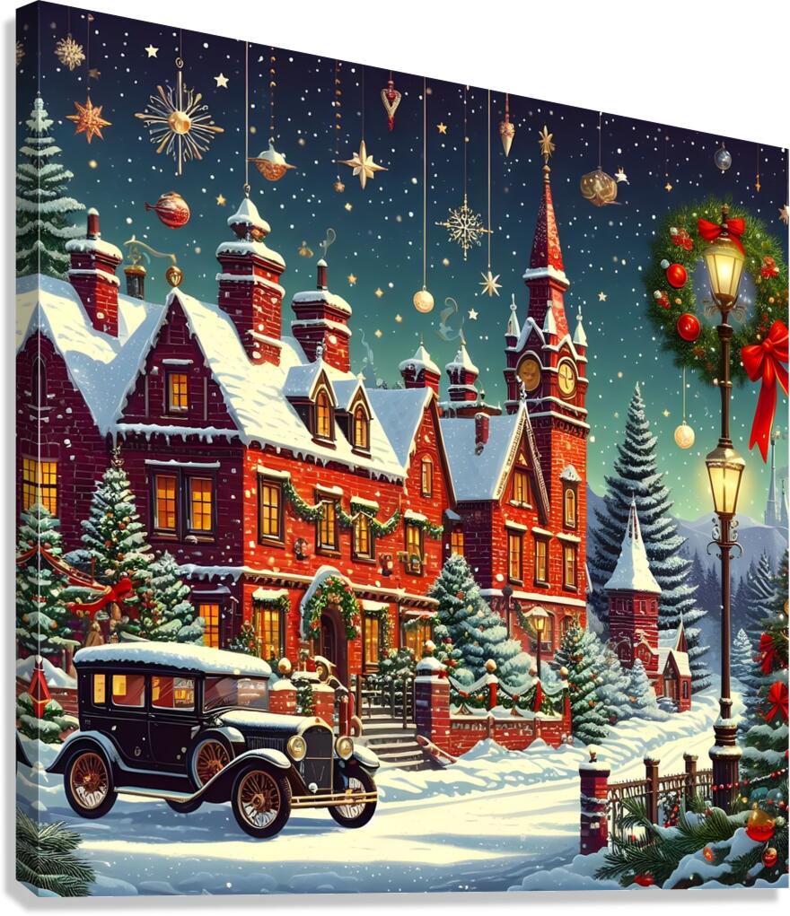 village town snow Canvas Print