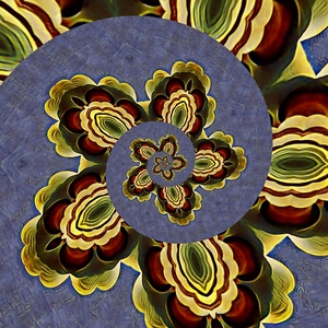 Penta-Spiral Abstract Design with a Cool Grayish Background ~ 10.07.22.1