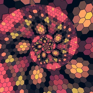 Hexagonal Geometric Shapes Penta-Spiral Mosaic Design ~ 10.10.22.1