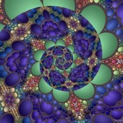 Mosaic Penta-Spiral Abstract with 3D Spherical Shapes ~ 10.10.22.5