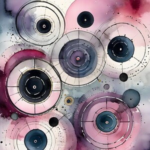 Concentric Watercolor Squared