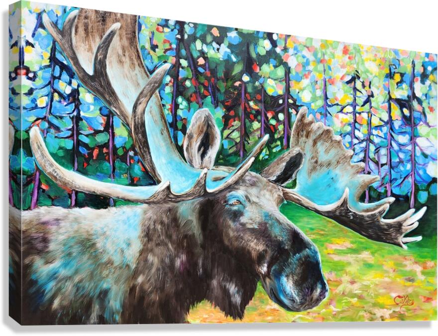 Blue Moose Canvas Print