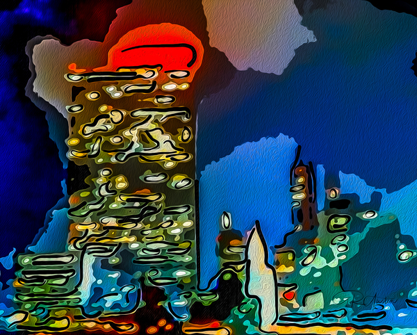 Chicago Nightime Print