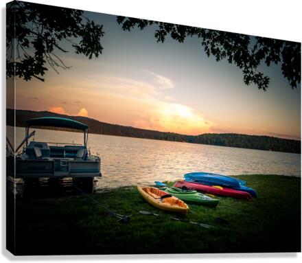 Kayak Sunset Canvas Print