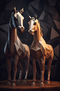HORSE LOW POLY ART DIGITAL PRINTS & WALL DECOR 