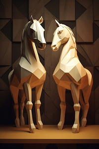 HORSE LOW POLY ART WALL DECOR 