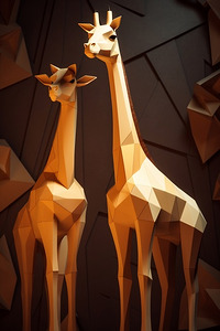 Giraffe Low Poly Art Wall Decor 