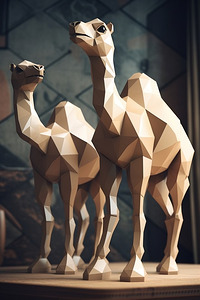 Camel Low Poly Art Digital Prints & Wall Decor .